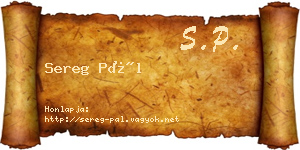 Sereg Pál névjegykártya